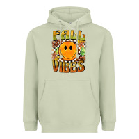 Matcha fall vibes smiley face Heavyweight Hoodie - BarkalooDesign