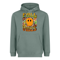 Sage fall vibes smiley face Heavyweight Hoodie - BarkalooDesign