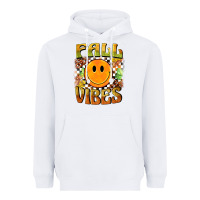 White fall vibes smiley face Heavyweight Hoodie - BarkalooDesign