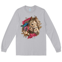 Moon Dust Floral Appaloosa Horse With Feathers Long Sleeve Tee - LillyAllenDesigns