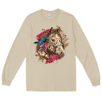 Mushroom Floral Appaloosa Horse With Feathers Long Sleeve Tee - LillyAllenDesigns