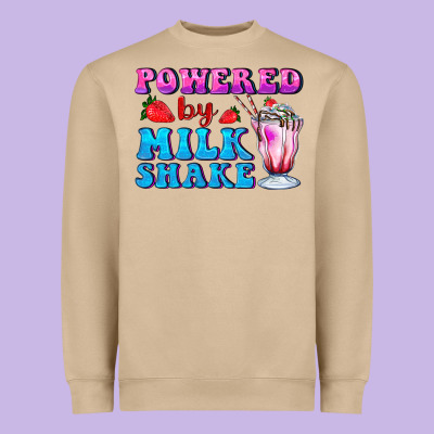 Powered By Milkshake Heavyweight Sweatshirt Designed By Adodesignshop