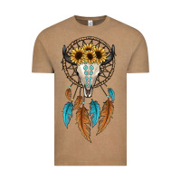Vintage Coffee dreamer catcher bull skull Vintage Tee - JahusDesignShop