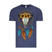 Vintage Denim dreamer catcher bull skull Vintage Tee - JahusDesignShop