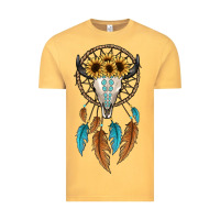 Vintage Mustard dreamer catcher bull skull Vintage Tee - JahusDesignShop