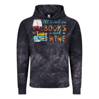 Cloud Black all i need are books and wine Vintage Hoodie - JahusDesignShop