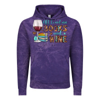 Cloud Purple all i need are books and wine Vintage Hoodie - JahusDesignShop