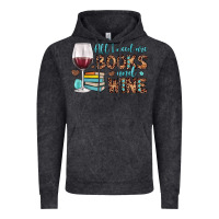 Vintage Black all i need are books and wine Vintage Hoodie - JahusDesignShop