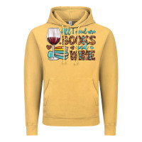 Vintage Mustard all i need are books and wine Vintage Hoodie - JahusDesignShop