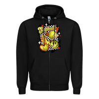 Black vintage softball Zipper Hoodie - MaliasSmallBusiness