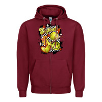 Burgundy vintage softball Zipper Hoodie - MaliasSmallBusiness