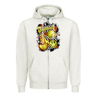 Oatmeal Heather vintage softball Zipper Hoodie - MaliasSmallBusiness