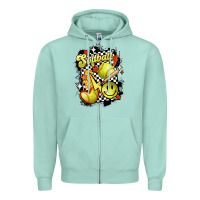 Seafoam vintage softball Zipper Hoodie - MaliasSmallBusiness