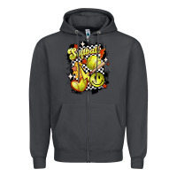 Smoke vintage softball Zipper Hoodie - MaliasSmallBusiness