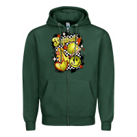 Sports Green vintage softball Zipper Hoodie - MaliasSmallBusiness