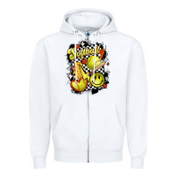 White vintage softball Zipper Hoodie - MaliasSmallBusiness