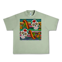 Oil Green sugar skull seamless pattern Urban Heavy Tee - BundleAndBundleShop