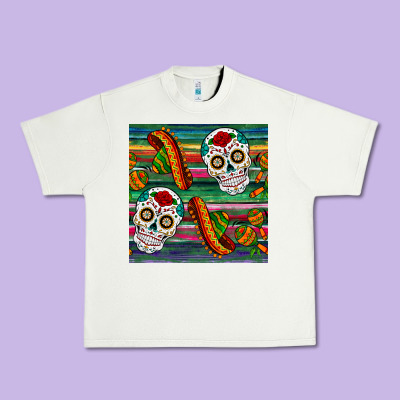 Sugar Skull Seamless Pattern Urban Heavy Tee Designed By Bundleandbundleshop