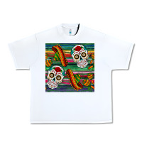 White sugar skull seamless pattern Urban Heavy Tee - BundleAndBundleShop
