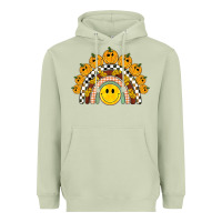Matcha fall smiley face groovy rainbow Heavyweight Hoodie - BarkalooDesign
