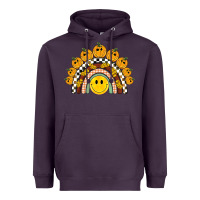 Plum fall smiley face groovy rainbow Heavyweight Hoodie - BarkalooDesign
