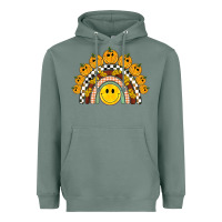 Sage fall smiley face groovy rainbow Heavyweight Hoodie - BarkalooDesign
