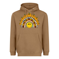 Toasted Coconut fall smiley face groovy rainbow Heavyweight Hoodie - BarkalooDesign