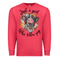 Cardinal just a girl who loves pigs floral wreath Premium Sweatshirt - BarkalooDesign