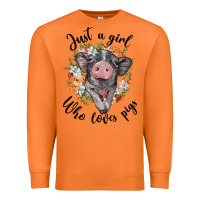 Carrot just a girl who loves pigs floral wreath Premium Sweatshirt - BarkalooDesign