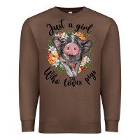 Chestnut just a girl who loves pigs floral wreath Premium Sweatshirt - BarkalooDesign