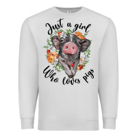 Dove Grey just a girl who loves pigs floral wreath Premium Sweatshirt - BarkalooDesign