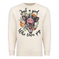 Sandshell just a girl who loves pigs floral wreath Premium Sweatshirt - BarkalooDesign