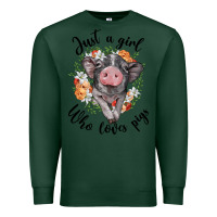 Sports Green just a girl who loves pigs floral wreath Premium Sweatshirt - BarkalooDesign