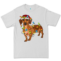 Dove Grey dachshund with christmas lights Premium Tee - RanaPortraitStore