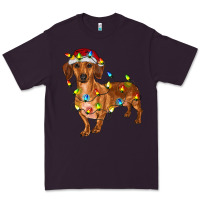 Plum dachshund with christmas lights Premium Tee - RanaPortraitStore