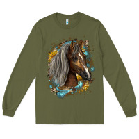 Army Green western tennessee horse Long Sleeve Tee - LillyAllenDesigns