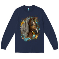Navy western tennessee horse Long Sleeve Tee - LillyAllenDesigns