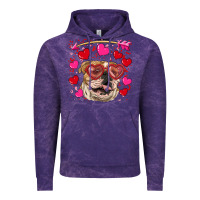 Cloud Purple valentine's day  brown english bulldog Vintage Hoodie - RanaPortraitStore
