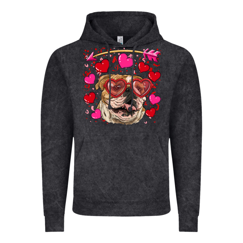 Valentine's Day  Brown English Bulldog Vintage Hoodie by RanaPortraitStore | Teevron