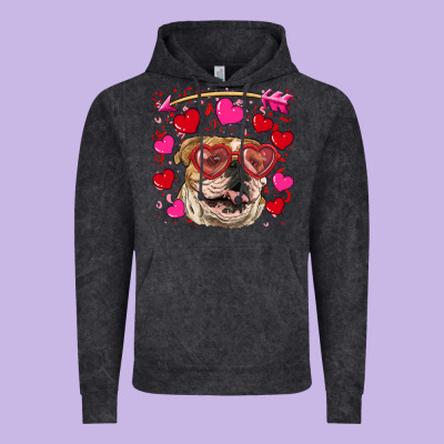 Valentine's Day  Brown English Bulldog Vintage Hoodie Designed By Ranaportraitstore