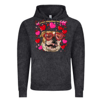 Vintage Black valentine's day  brown english bulldog Vintage Hoodie - RanaPortraitStore