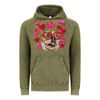 Vintage Olive valentine's day  brown english bulldog Vintage Hoodie - RanaPortraitStore
