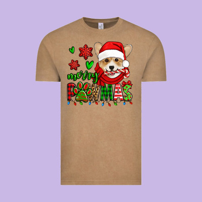 Merry Pawmas Christmas Corgi Vintage Tee Designed By Jasminsmagicworld