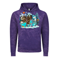 Cloud Purple winter hearts with snowmans Vintage Hoodie - AdoDesignShop