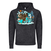Vintage Black winter hearts with snowmans Vintage Hoodie - AdoDesignShop