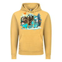 Vintage Mustard winter hearts with snowmans Vintage Hoodie - AdoDesignShop