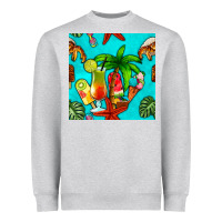 Heather Grey summer drinks and ice cream Heavyweight Sweatshirt - BundleAndBundleShop