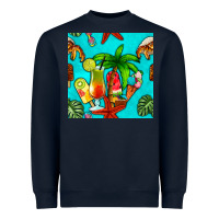 Navy summer drinks and ice cream Heavyweight Sweatshirt - BundleAndBundleShop