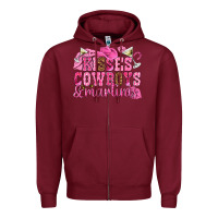 Burgundy kisses cowboys martinis Zipper Hoodie - NancyCooperArtShop