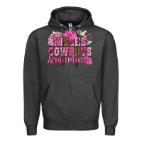 Charcoal Heather kisses cowboys martinis Zipper Hoodie - NancyCooperArtShop